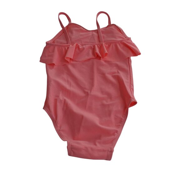 Old Navy Pink Ruffle One Piece Swimsuit Girls Size 4T Toddler Bathing Suit - Picture 3 of 8